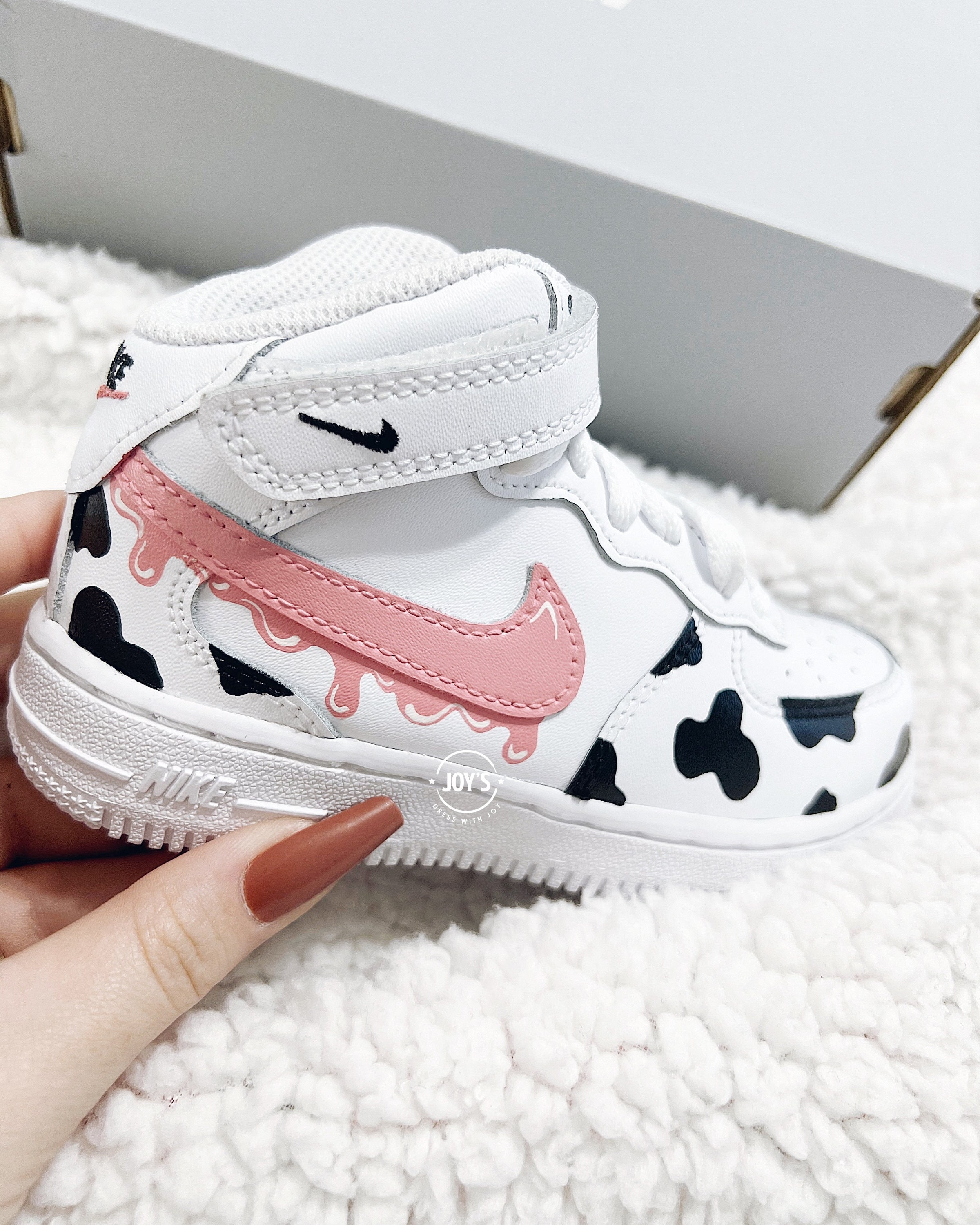 naald afbetalen Welsprekend Pink Dripping With Cow Print Custom Air Force 1 Baby Toddler - Etsy