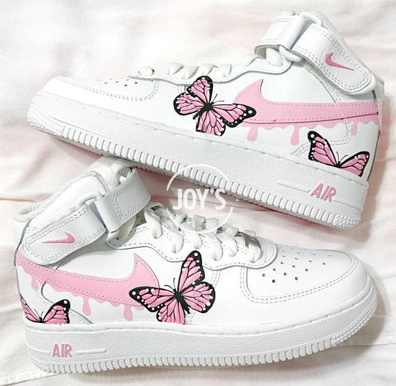 Pink Dripping Custom Air Force 1 Sneakers 12 M / 13.5 W