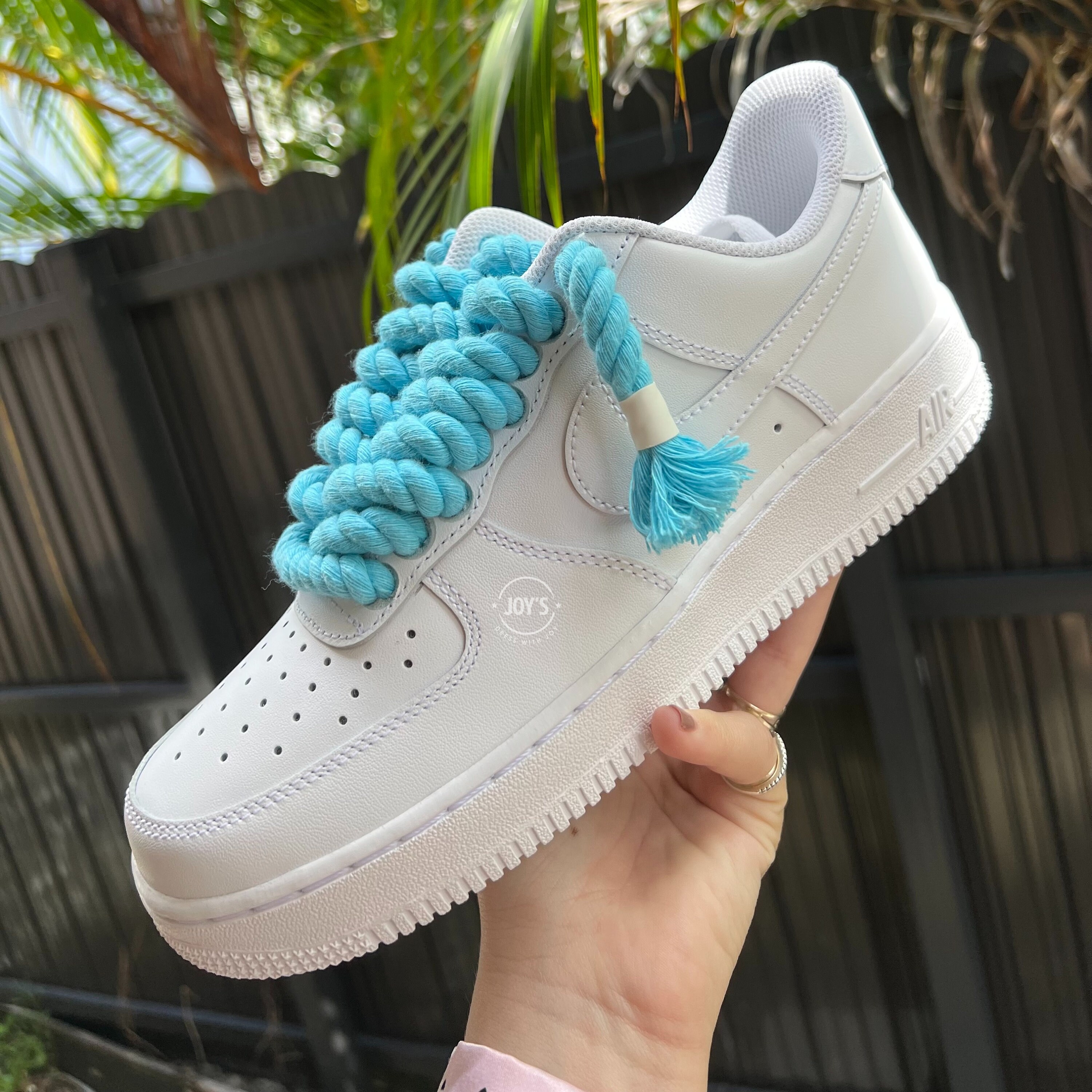 Custom Air Force 1 Sneakers Rope Laces. Blue Color - Etsy 日本