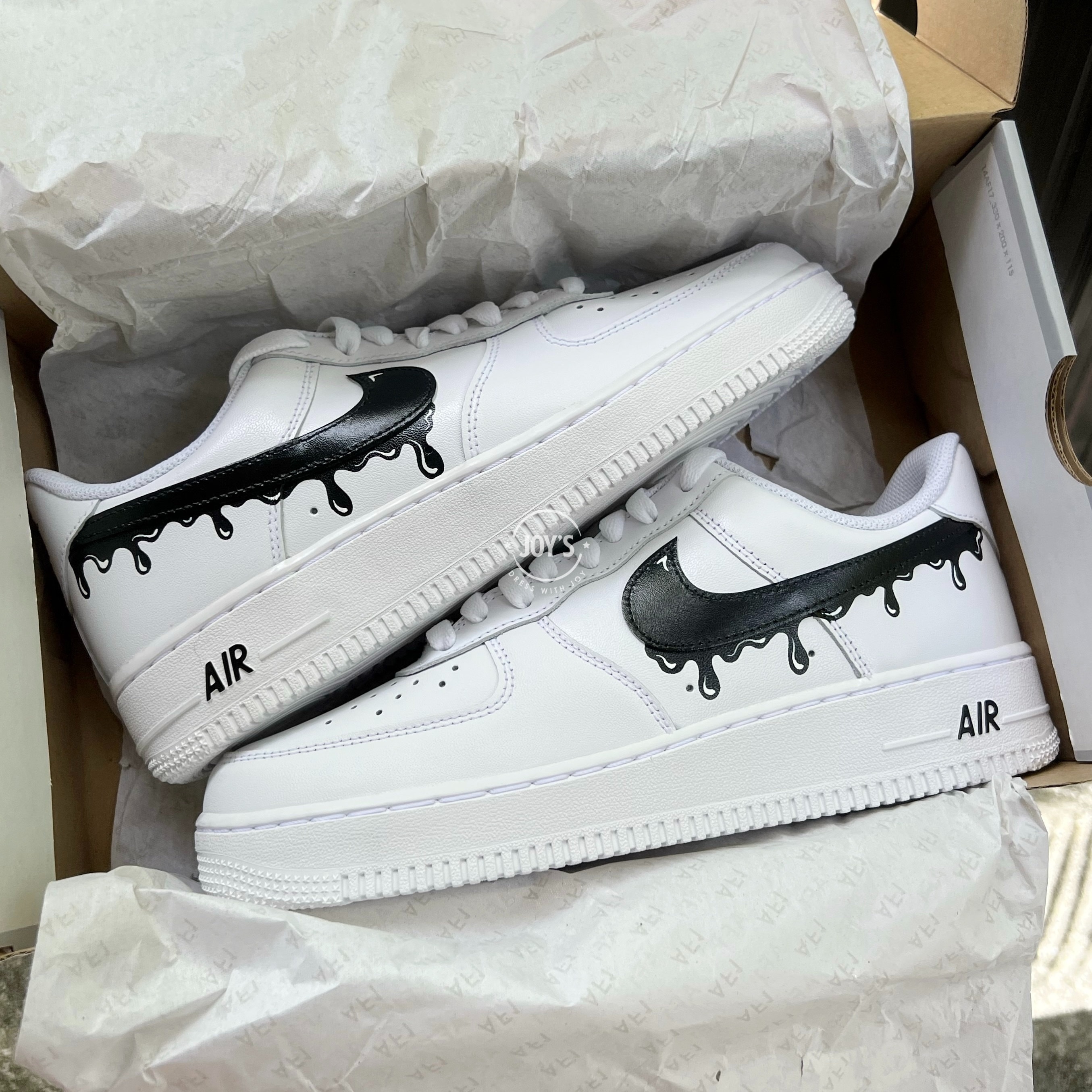air force 1 dripping black