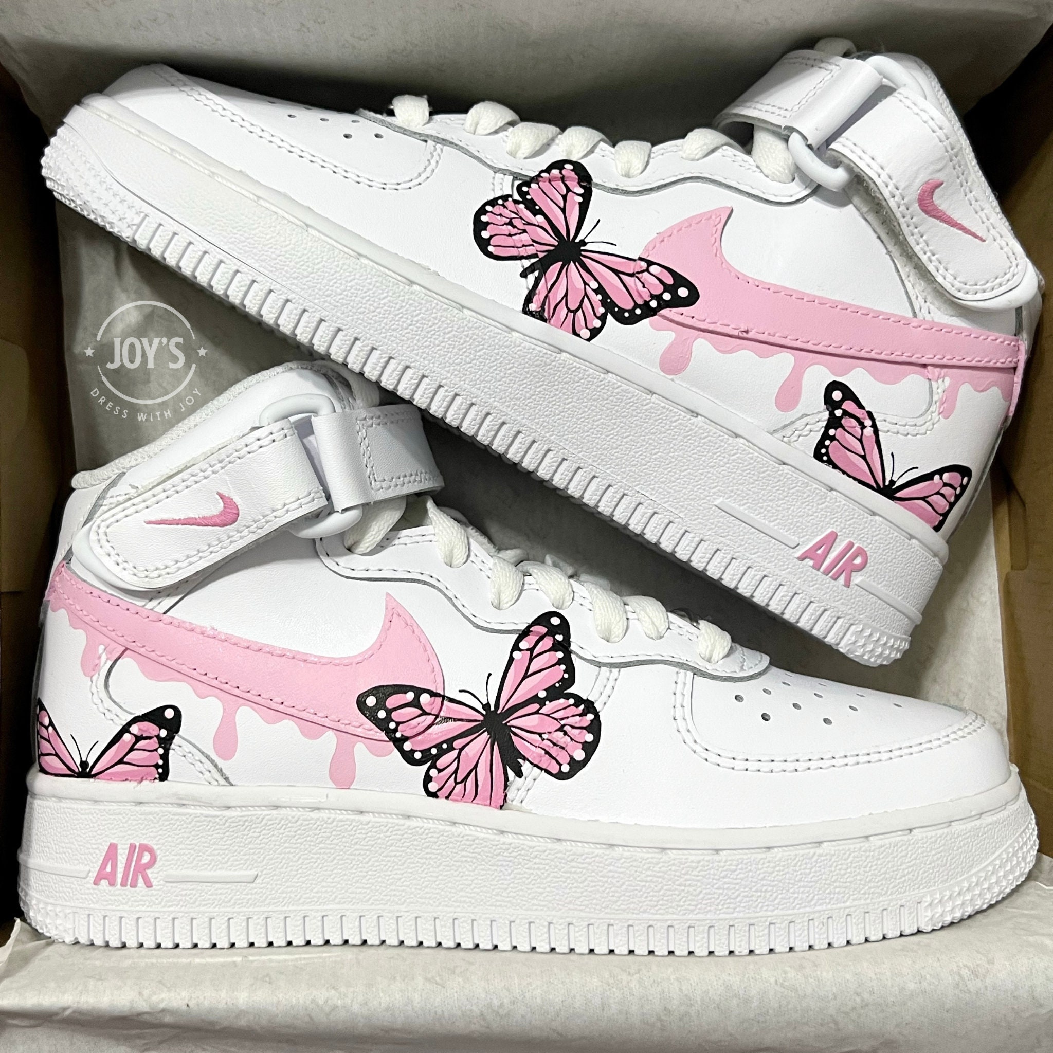 custom air force 1 pink butterfly