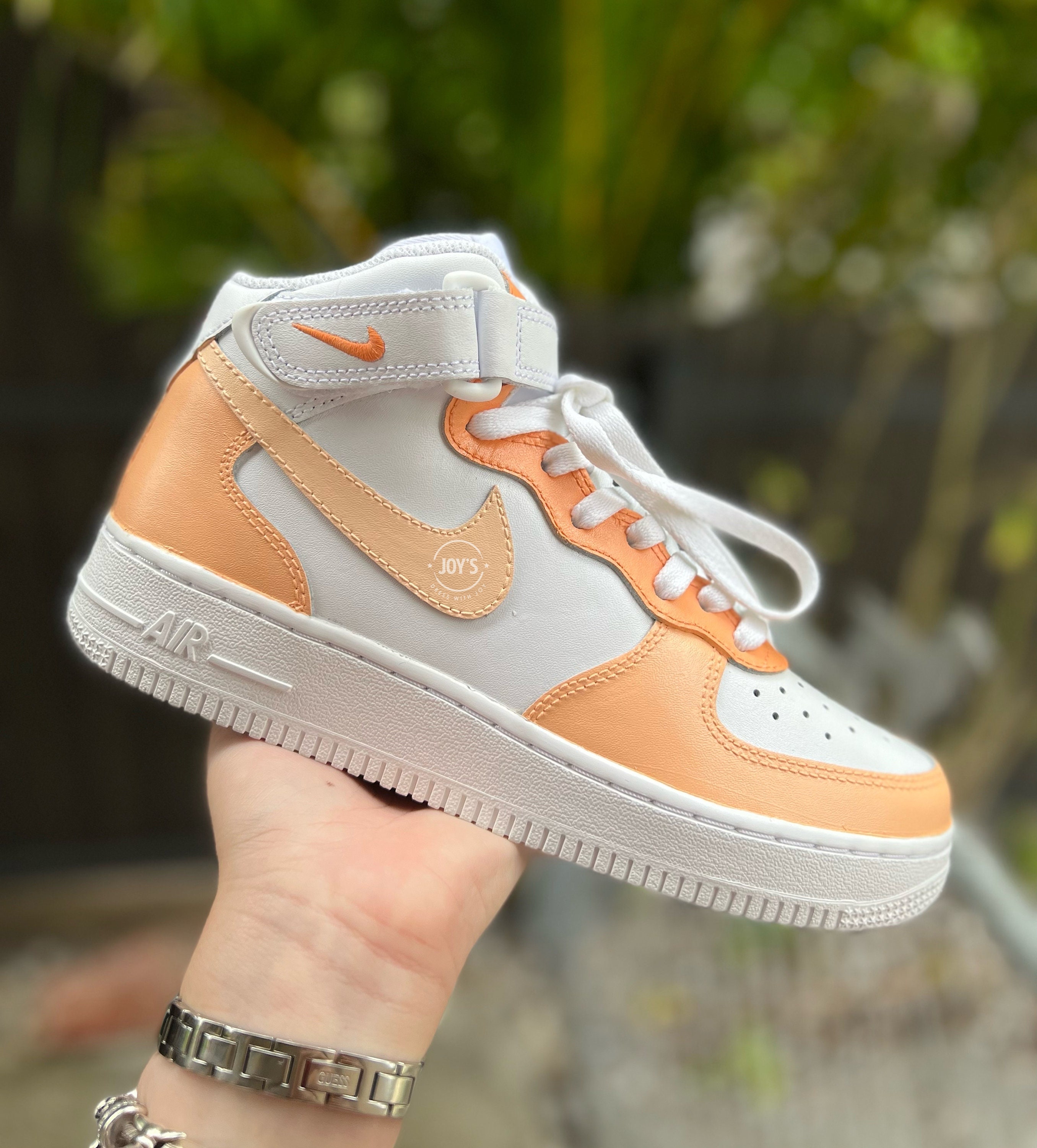 Orange Ice Cream Custom Air Force 1 Low/mid/high Sneakers 