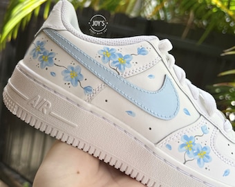 nike air force 1 blue flowers