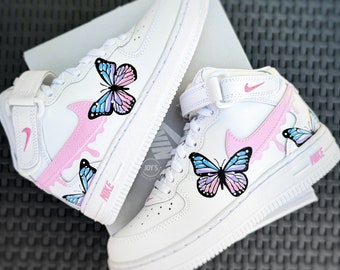 Custom Air Force Butterfly Sneakers: Hand-painted Baby Toddler