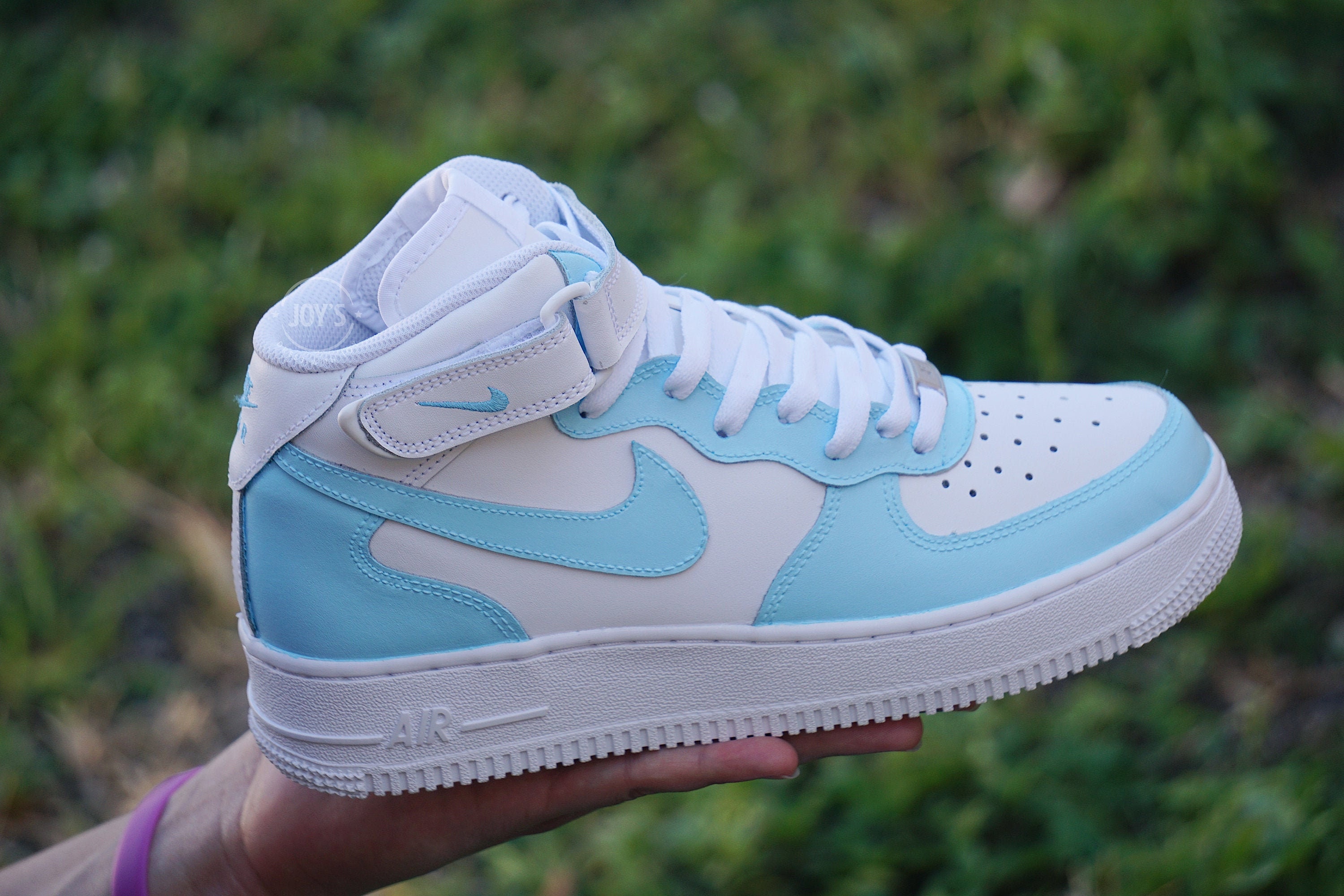 Baby Blue Custom Nike Air Force 1 Mid & High Sneakers | Etsy