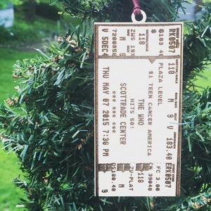 Ticket Stub Ornament- PLEASE READ info description