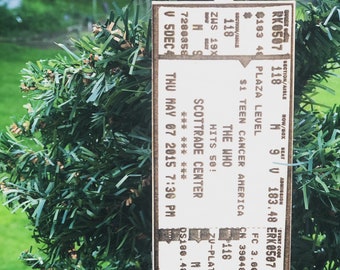 Ticket Stub Ornament- PLEASE READ info description