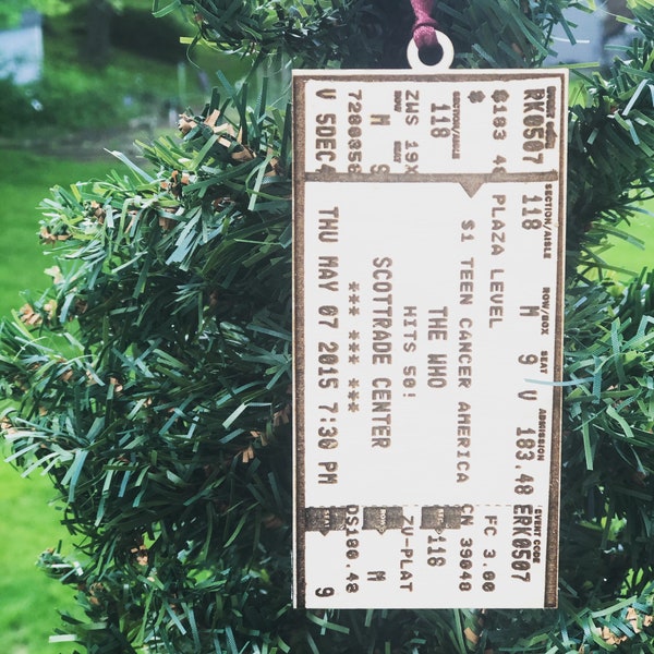 Ticket Stub Ornament- PLEASE READ info description