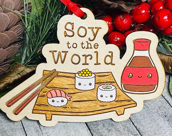 Sushi Soy to the World Ornament
