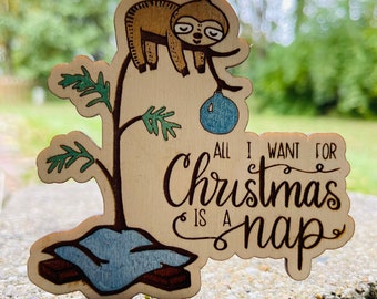 Sloth Christmas Nap Ornament