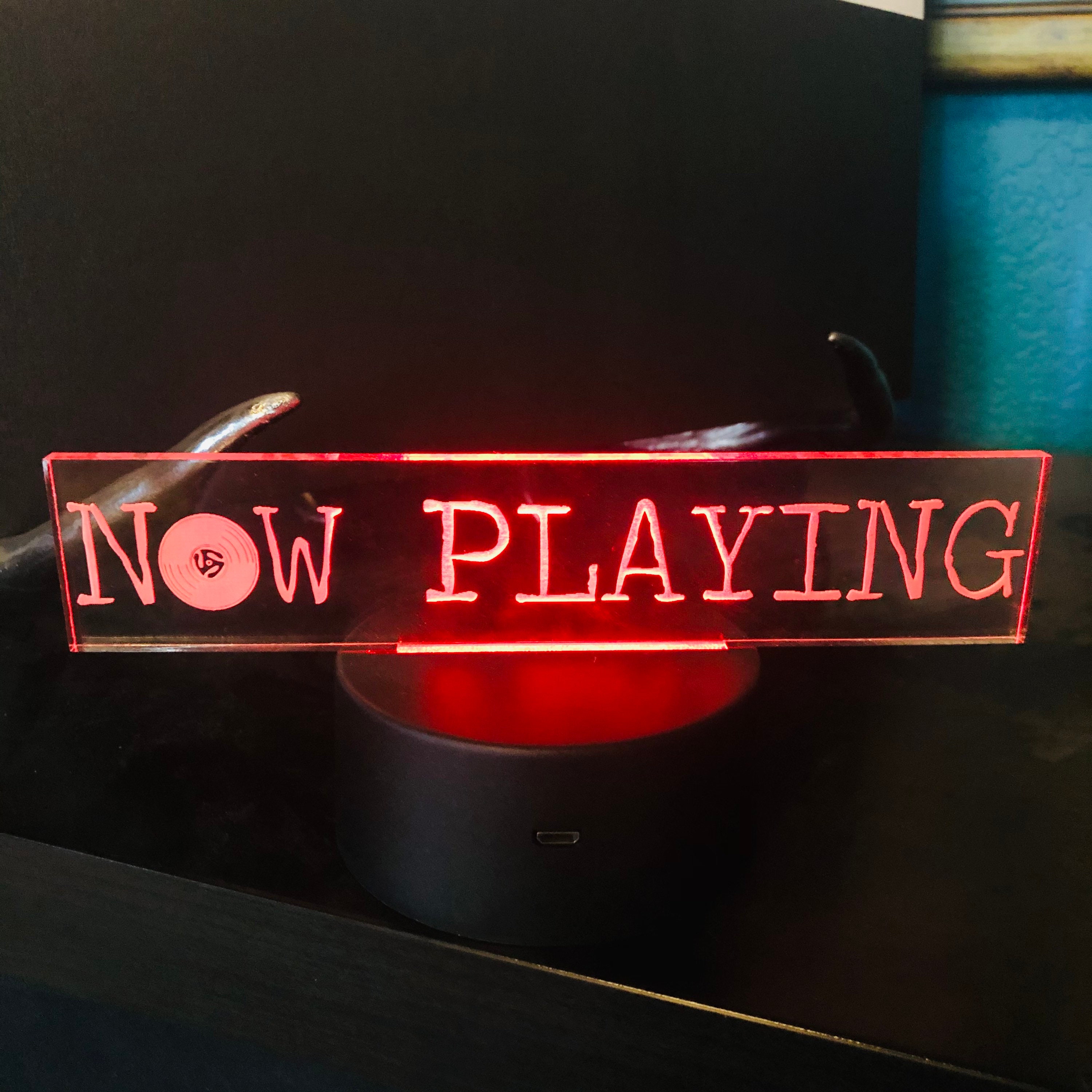 YuanDian Light up Now Playing Vinyl Record Stand & YuanDian Record Neon Sign