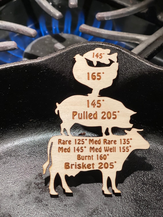 Meat Cooking Temperature Information Magnet For BBQ and Chefs