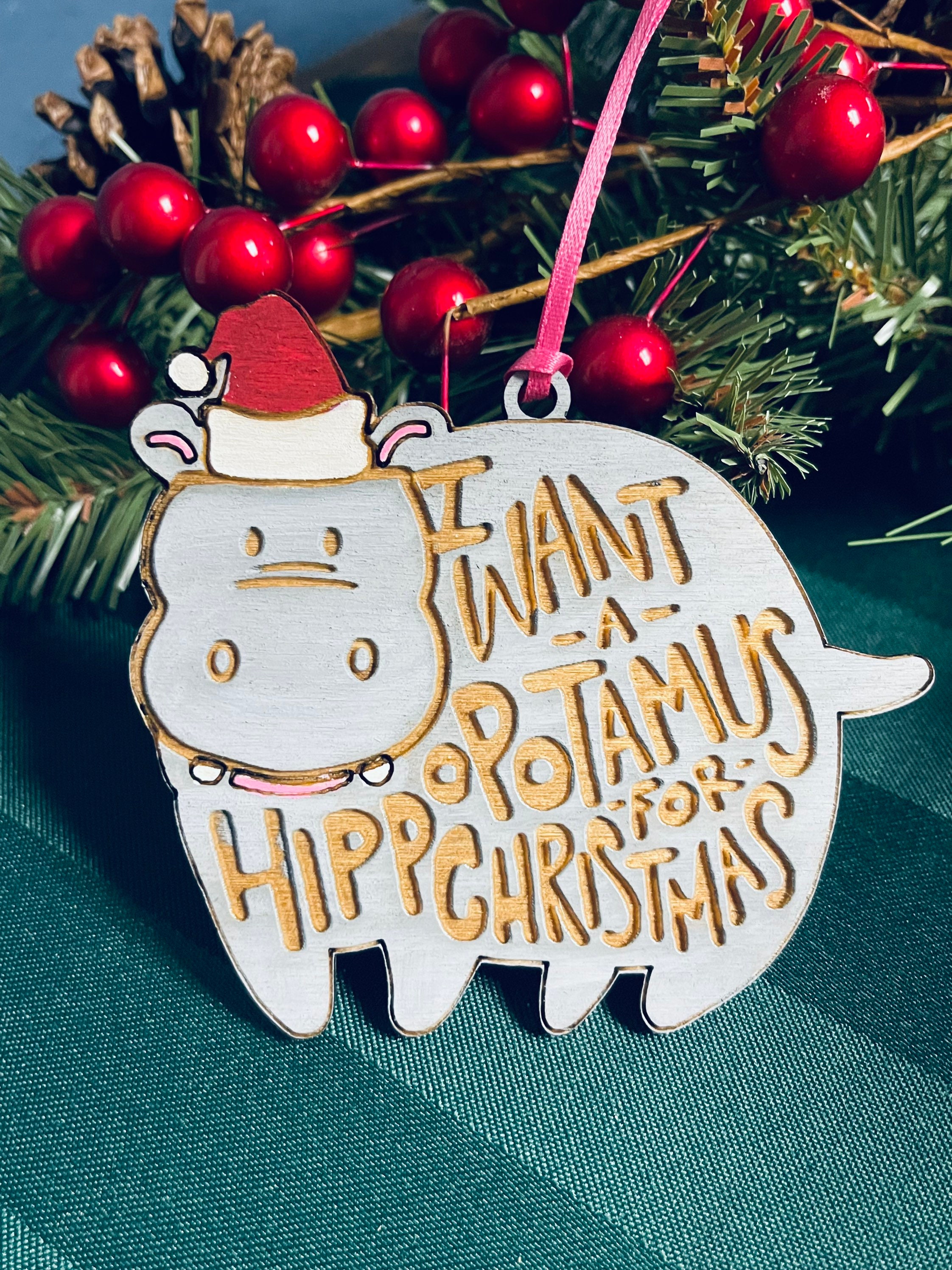 I Want A Hippopotamus for Christmas Ornament Etsy