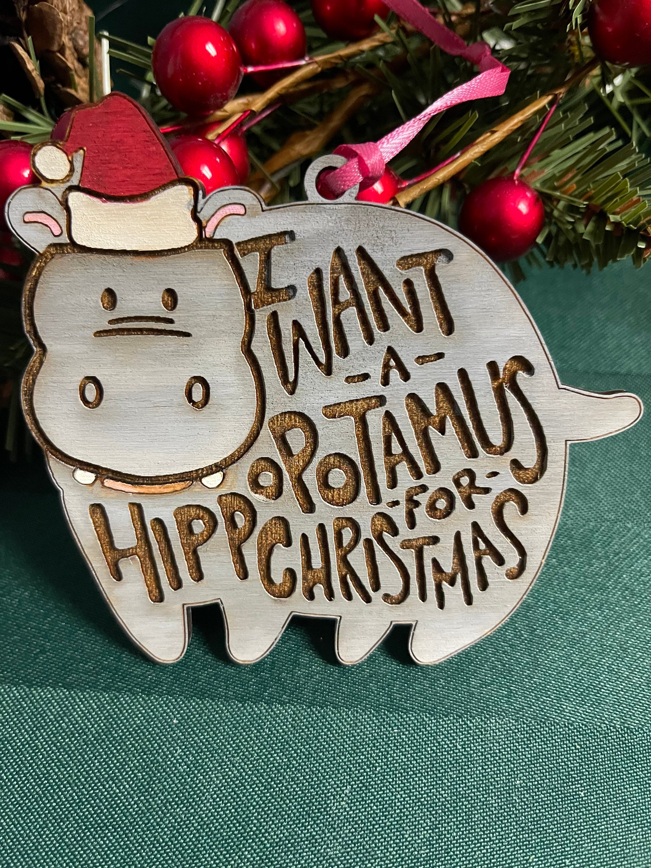 I Want A Hippopotamus for Christmas Ornament Etsy