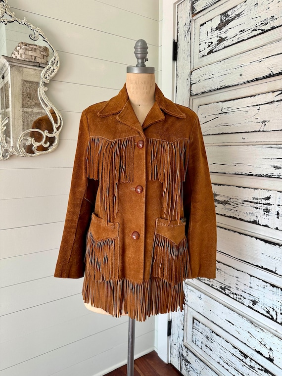 Vintage Ms. Pioneer Suede Fringe Jacket - image 1