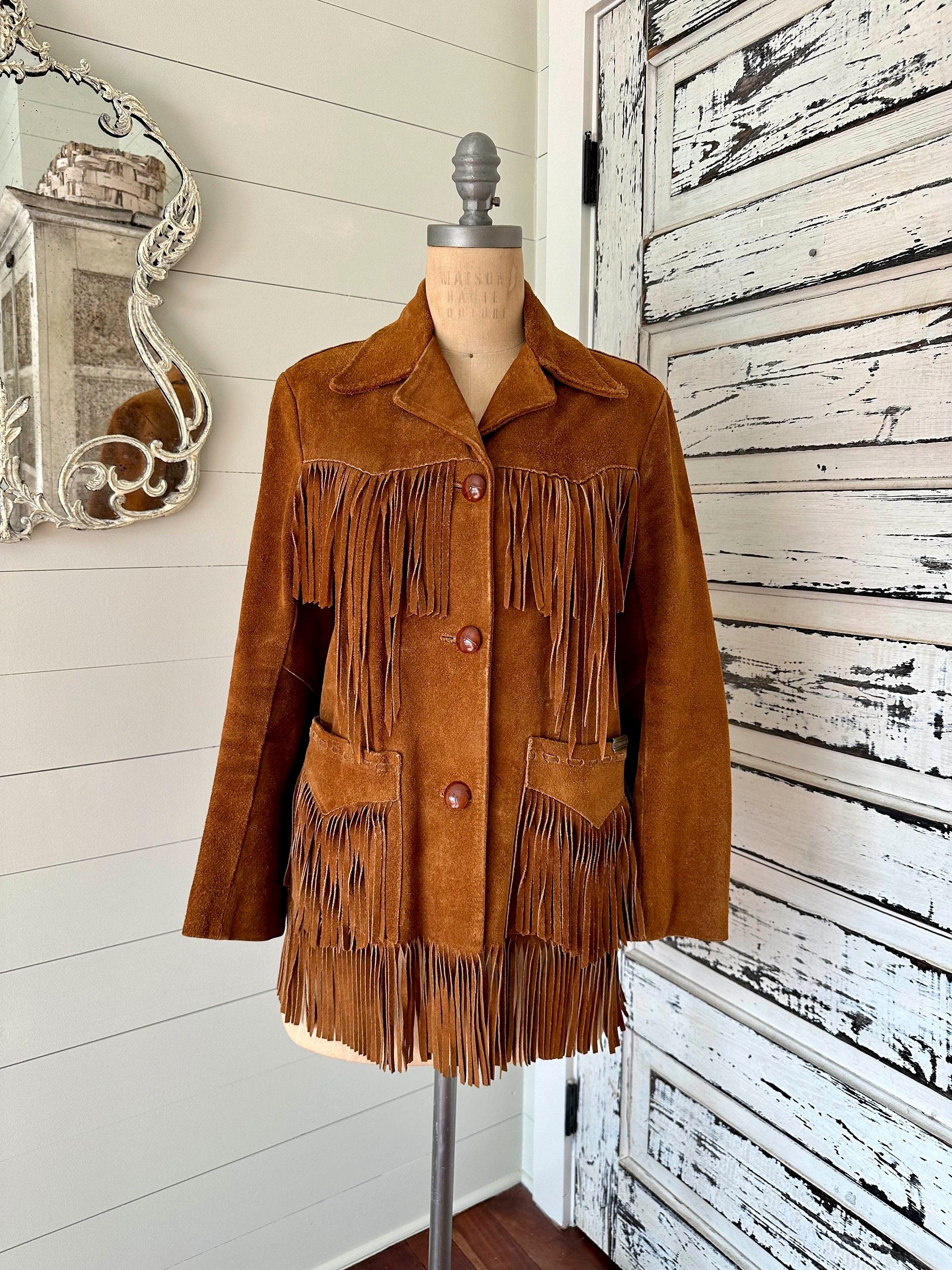 Vintage Ms. Pioneer Suede Fringe Jacket - Etsy