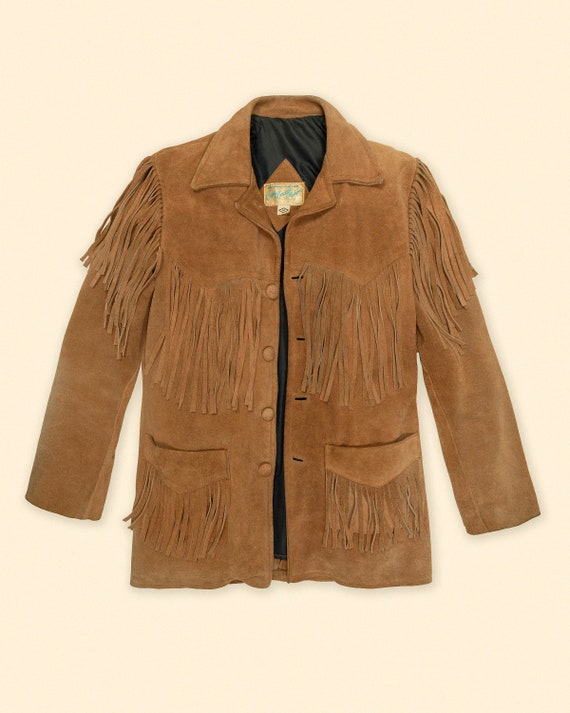 Mens vintage suede shop fringe jacket