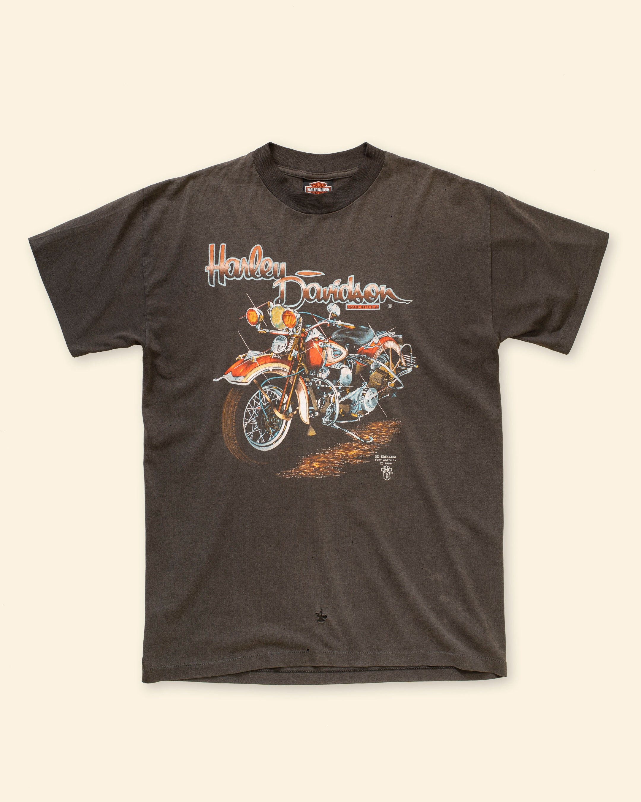 80s HARLEY DAVIDSON 3D EMBLEM 豚 Tシャツ3XL 80s vintage NOS 3D emblem American hog paper thin Harley