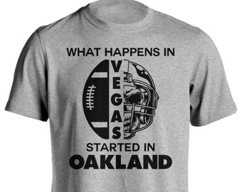 What Happens in Vegas Started in Oakland Skull Short-Sleeve Unisex T-Shirt New Football Fan Shirt Gift