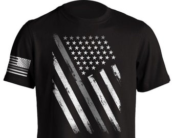 Thin Grey Line Flag Correctional Officers Short-Sleeve Unisex T-Shirt Distressed Grunge Patriotic New Tees