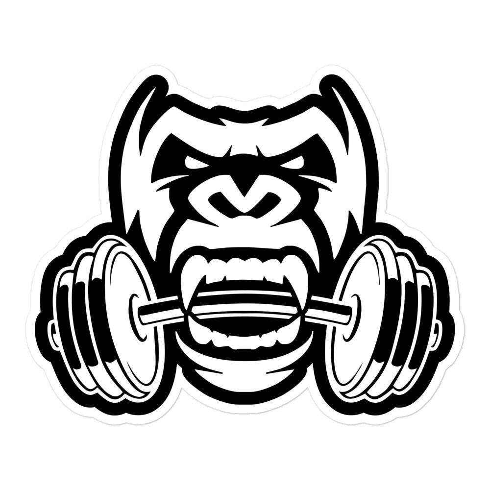 Bodybuillding Fitness Angry Gorilla Beast Mode Sticker American Muscle 3x3, 4x4, 5.5x5.5 Decal