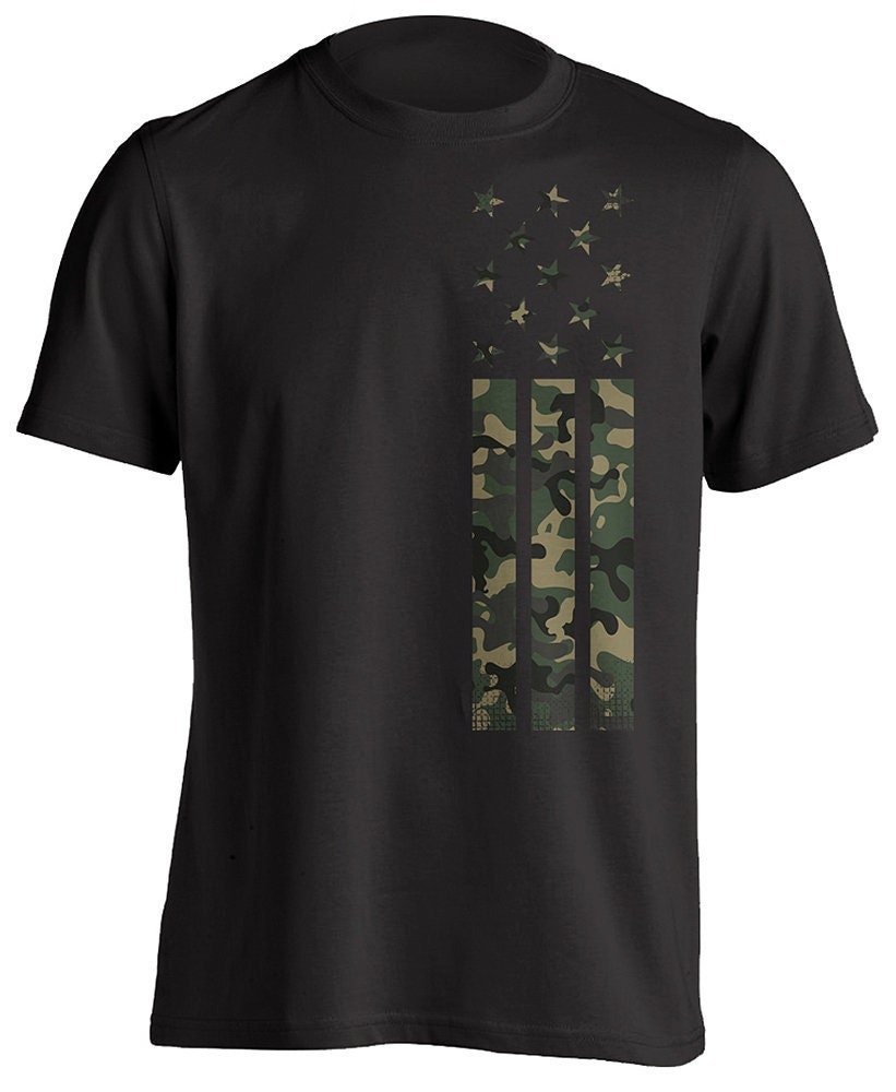 Discover Camouflage Stars and Stripes Patriotic US Flag Military 3D T-Shirt