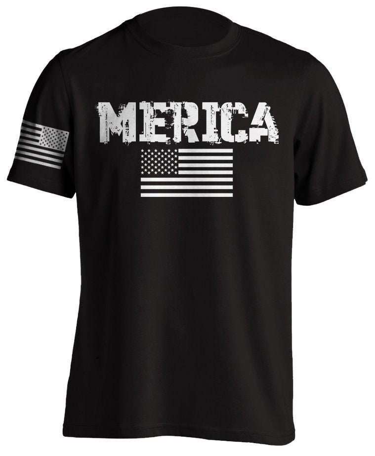Discover MERICA American Patriotic US Flag Military 3D T-Shirt
