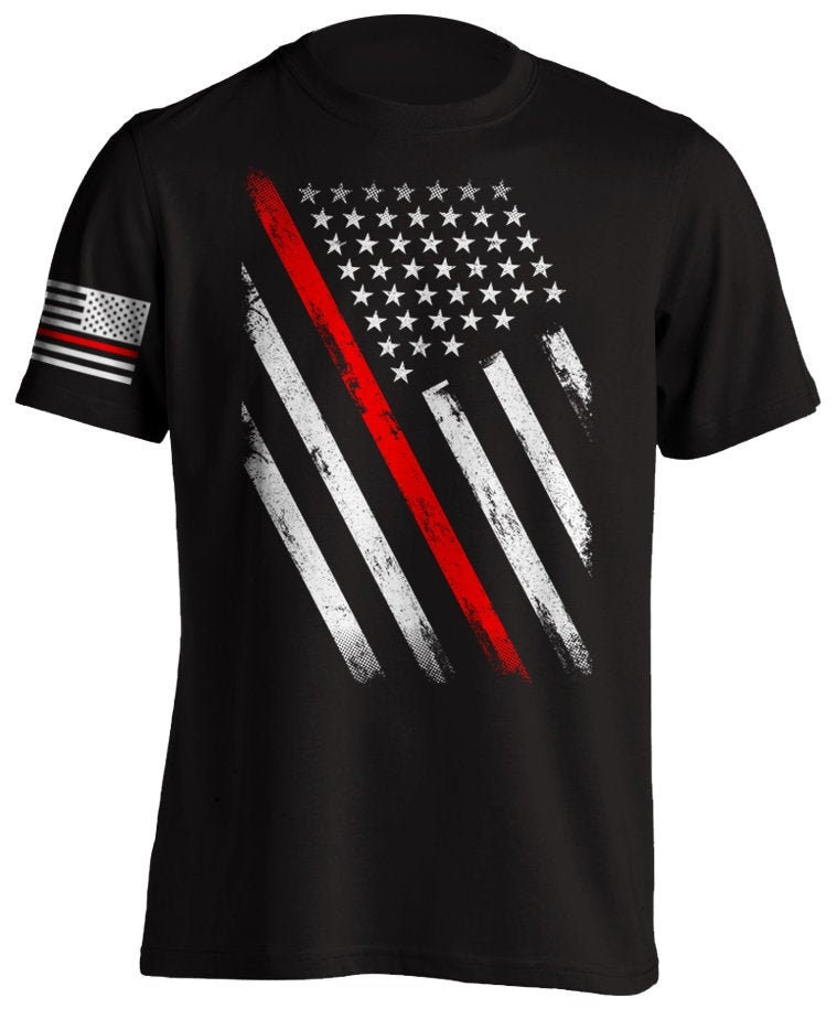 Discover Thin Red Line Firefighter Support Patriotic 3D T-Shirt