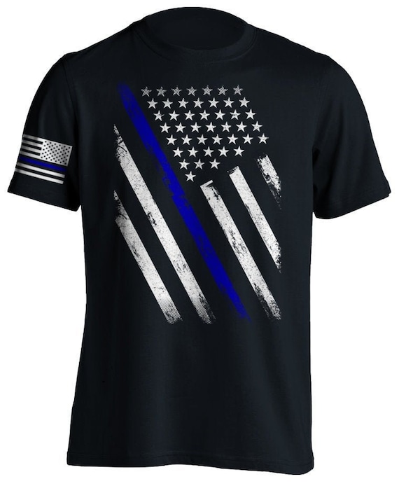 Thin Blue Line Flag T-Shirt - Patriotic American Flag Shirt, Support Law Enforcement, Tactical Pro Supply - View #3