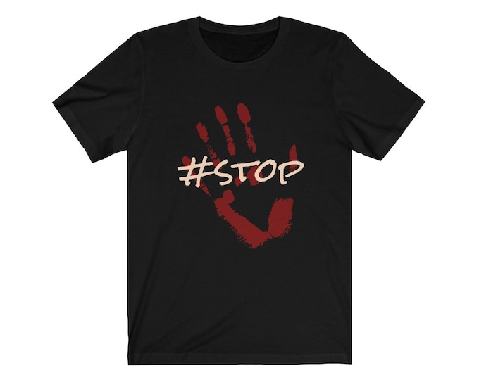 HASHTAG #stop Jersey Short Sleeve Tee - Black and Dark Grey - S to 3XL