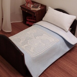 Bedset - Single Bed - Bedspread + 1 Pillow - Pizzo Kids 1:12 Dollhouse