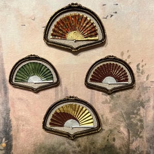 Miniature Fans with Wood Effect Frame 1:12 Dollhouse