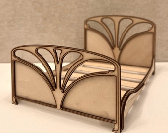 Art Nouveau Bed KIT - Dollhouse 1:12