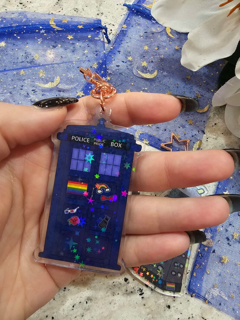 Tardis Public Pride Box Holographic and/or Pride Dalek 3in-4in Charm image 8