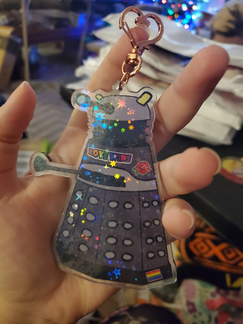 Tardis Public Pride Box Holographic and/or Pride Dalek 3in-4in Charm image 5