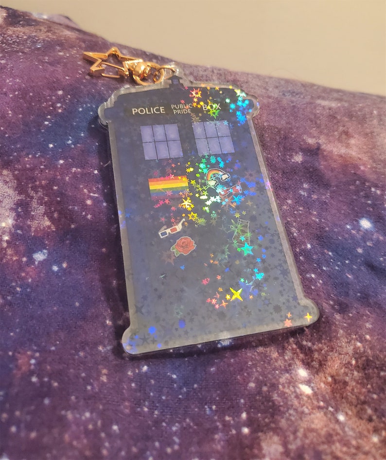 Tardis Public Pride Box Holographic and/or Pride Dalek 3in-4in Charm image 3