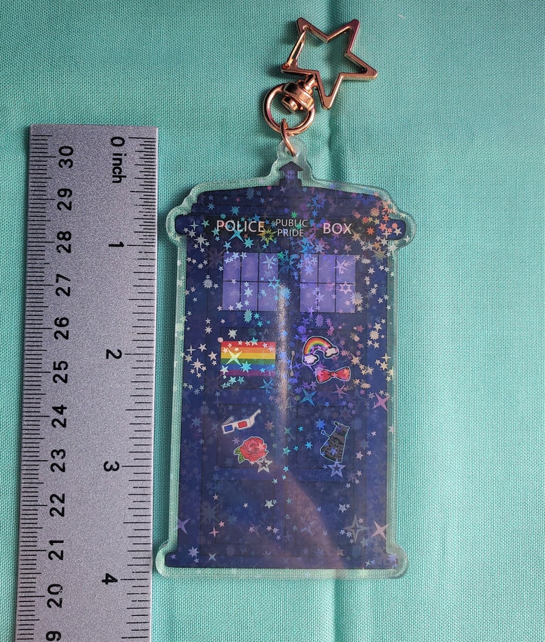 Tardis Public Pride Box Holographic and/or Pride Dalek 3in-4in Charm image 4