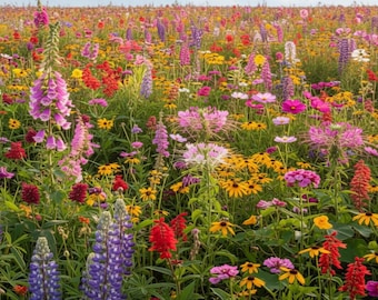 Hummingbird Wildflower Seed Mix | 15 Heirloom Varieties | Native Pollinator Garden