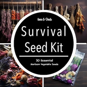 Survival Garden Seeds, 30 Varieties, Heirloom, Organic, Gift, Collection, Vault, Bank, Vegetables, Gardener, Storage, Variety, Emergency
