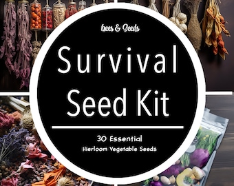 Survival Garden Seeds, 30 Varieties, Heirloom, Organic, Gift, Collection, Vault, Bank, Vegetables, Gardener, Storage, Variety, Emergency