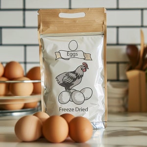 Freeze Dried Whole Eggs- From Organic Free Range Hens - Non-GMO - 25+ Year Shelf Life - Emergency Food.