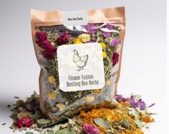 Nesting Box Herbs For Chickens - Healthy Blend Of Dried Herbs & Flowers for Laying Hens,  Chicken Supplies, Chicken Coop, Chicken Lover Gift