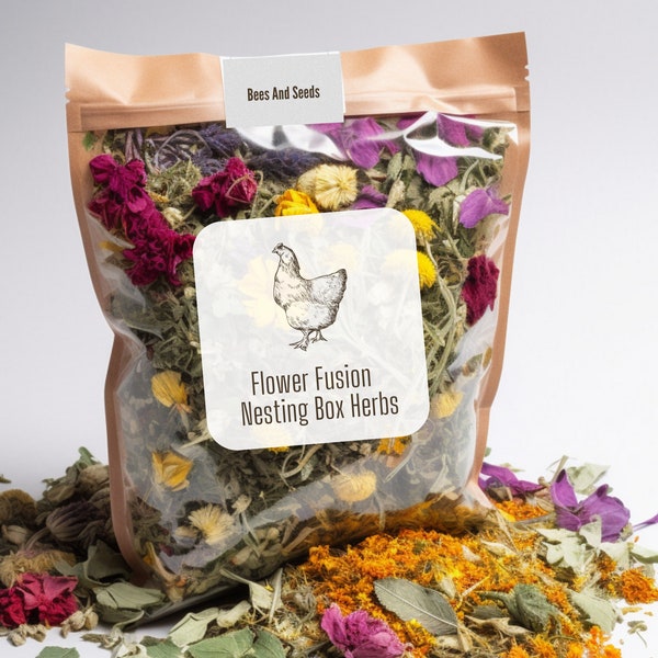 Nesting Box Herbs For Chickens - Healthy Blend Of Dried Herbs & Flowers for Laying Hens,  Chicken Supplies, Chicken Coop, Chicken Lover Gift