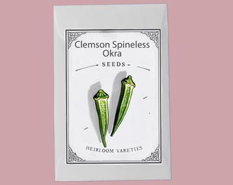 Clemson Spineless Okra Seeds, Heirloom Non-GMO, AAS Winner