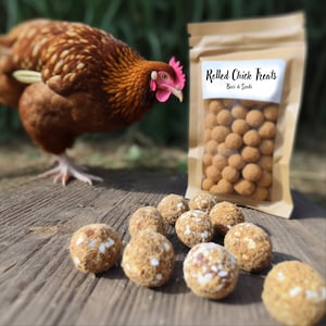 Chicken Treats Rolled, 1lb Bag, USA Made Chicken Treat Ball, Chicken Gift, Chicken Food, Chicken Scratch