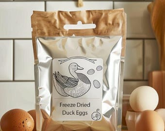 Gefriergetrocknete ganze Enteneier - Von Bio-Enten aus Freilandhaltung - Non-GMO - 25+ Jahre Haltbarkeit - Notfallfutter