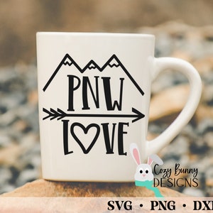 PNW Love SVG | Pacific Northwest Digital Cut File voor Cricut of Silhouet