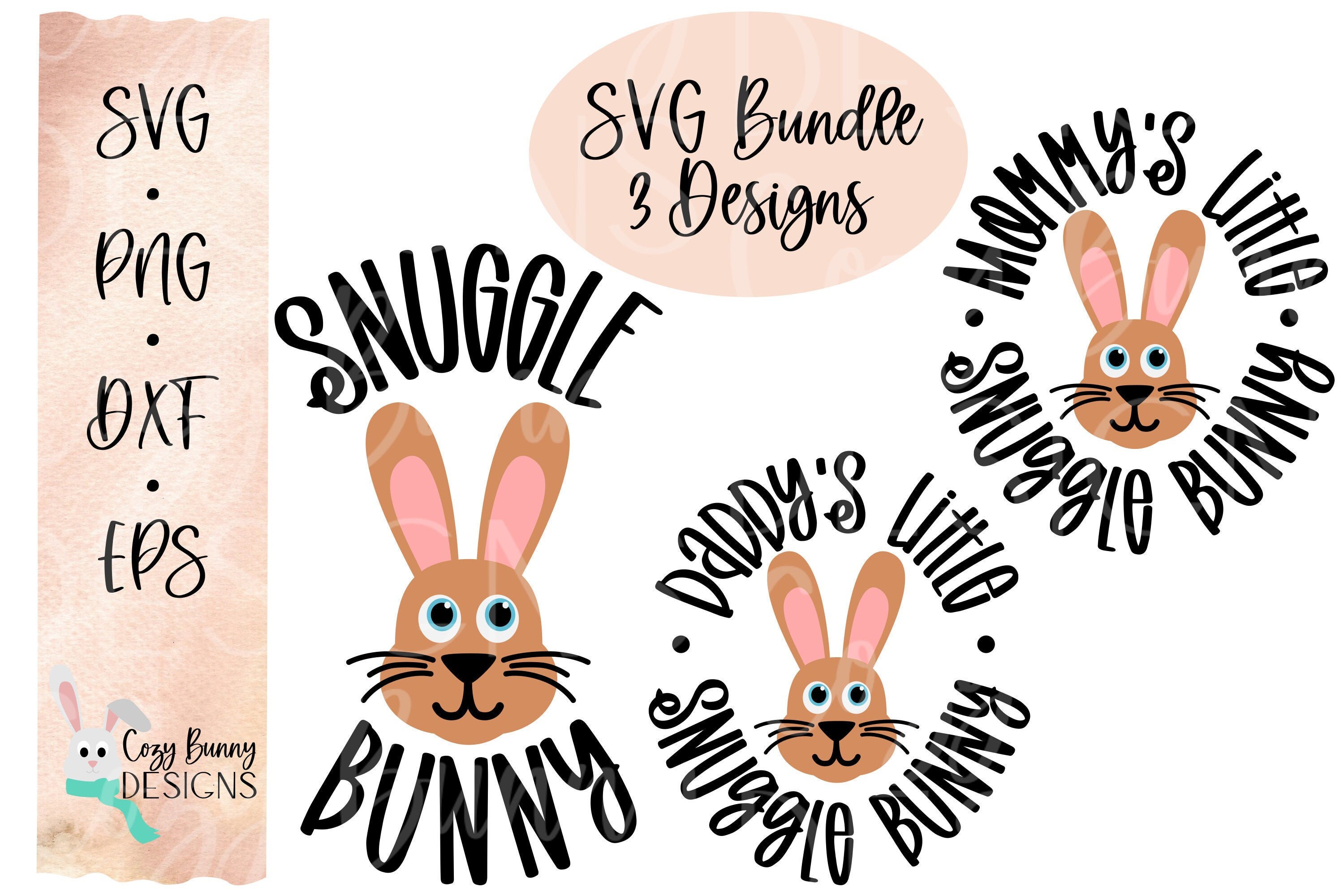 Snuggle Bunny SVG Bundle, Mommy's Little Snuggle Bunny, Daddy's Little