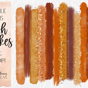 Fall Brush Strokes Clipart Bundle | Autumn Brush Stroke Clip Art PNG | Commercial Use PNG Bundle