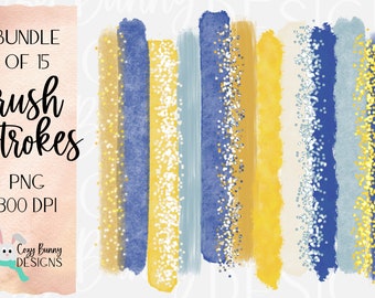 Hanukkah Brush Strokes Clipart Bundle | Chanukah Glitter Brush Stroke Clip Art PNG | Commercial Use PNG Bundle